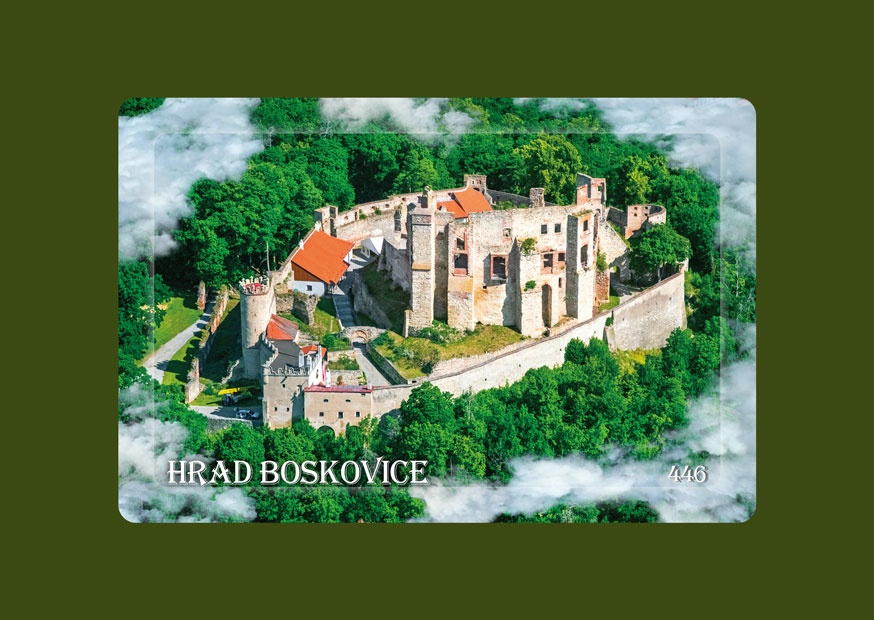 Magnetka MM Boskovice hrad letecká  B-BOU 446