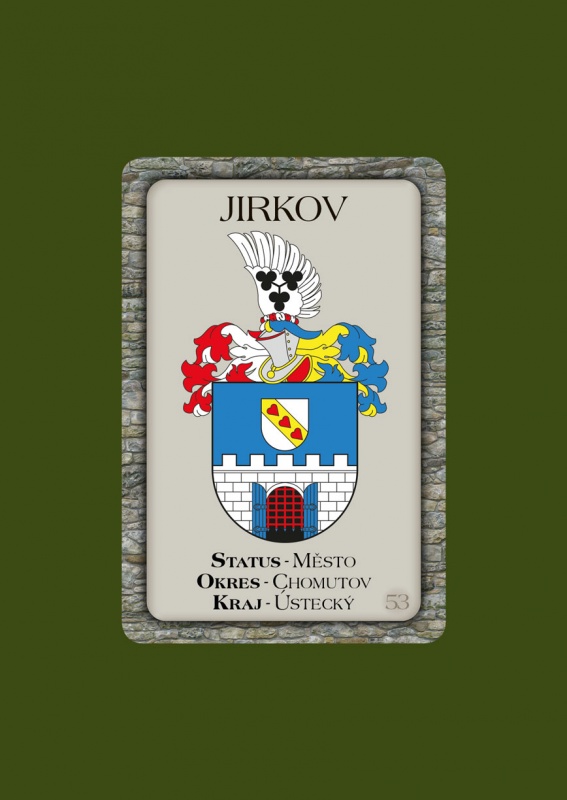 Magnetka MZ Jirkov městský znak  U-JIM-053