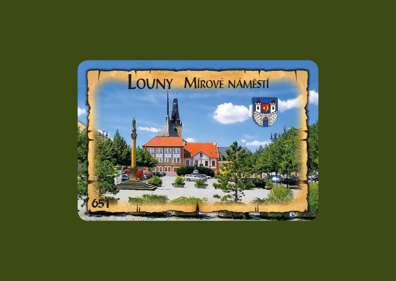 Magnetka MI Louny Náměstí s kostelem  U-LOM 651